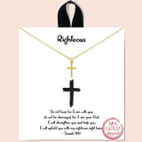 83504, "RIGHTEOUS" DAINTY CROSS NECKLACE