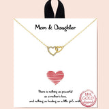 83507, "MOM & DAUGHTER" PAVE HEART NECKLACE