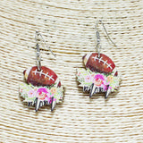 83522, FOOTBALL MOM WOOD EARRING