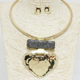 83800, METAL W/ GLITTER CHOKER NECKLACE