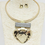 83800, METAL W/ GLITTER CHOKER NECKLACE