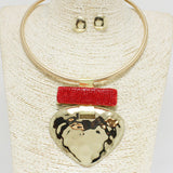 83800, METAL W/ GLITTER CHOKER NECKLACE