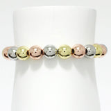 83943, BALL BEADED STRETCH BRACELET *STAINLESS STEEL