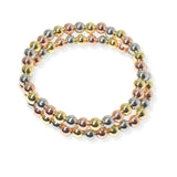 83944, 6MM STAINLESS STEEL BALL BEADED STRETCH BRACELET SET