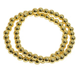 83944, 6MM STAINLESS STEEL BALL BEADED STRETCH BRACELET SET