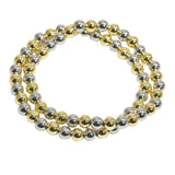 83944, 6MM STAINLESS STEEL BALL BEADED STRETCH BRACELET SET