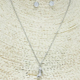 84126, PAVE HIGH HEEL NECKLACE SET *STAINLESS STEEL