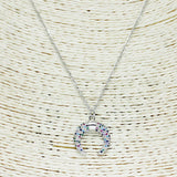 84129, PAVE HORN NECKLACE *STAINLESS STEEL