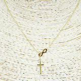 84133, CROSS N INFINITY NECKLACE *STAINLESS STEEL