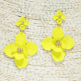 84144, RUBBER COATED FLOWER EARRING