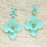 84144, RUBBER COATED FLOWER EARRING
