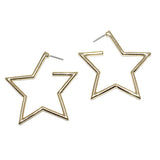 84147, STAR HOOP EARRING 2"