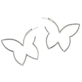 84148, BUTTERFLY HOOP EARRING 2"