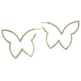 84148, BUTTERFLY HOOP EARRING 2"