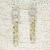 84152, PAVE CUBAN CHAIN EARRING