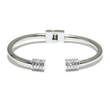 84172, PAVE OPEN CUFF BRACELET *STAINLESS STEEL