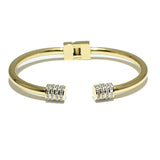 84172, PAVE OPEN CUFF BRACELET *STAINLESS STEEL