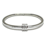 84173, PAVE TWIST OPEN BRACELET *STAINLESS STEEL