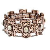 84212, WESTERN CROSS SEMI STONE STRETCH BRACELET