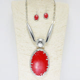 84332, OVAL CELLULOSE ACETATE NECKLACE