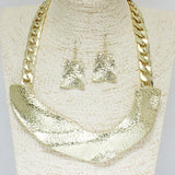 84333, CHUNKY HAMMERED METAL NECKLACE