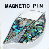 84424, ABALONE LEAF MAGNETIC PIN 1.5" X 1.75