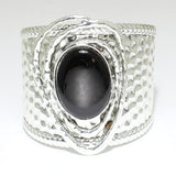 84484, HAMMERED W/ SEMI STONE CUFF BRACELET