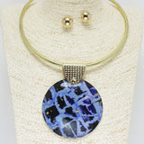 84570, GLITTER GLASS BUBBLE CHUNKY CHOKER NECKLACE