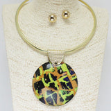 84570, GLITTER GLASS BUBBLE CHUNKY CHOKER NECKLACE