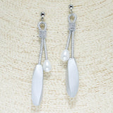 84575, METALLIC COATED W/ PEARL DROP EARRING