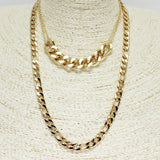 84692, CHAIN DOUBLE LAYERED NECKLACE