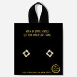 84704, TAPERED BAGUETTE SHAPED SQUARE CUBIC ZIRCONIA STUD EARRING