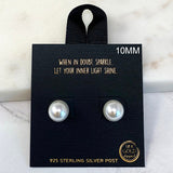 84710, 10MM GLASS PEARL STUD EARRING