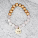 84723, "LOVE" FACETED BEAD STRETCH BRACELET