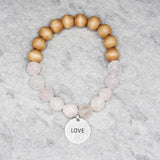 84723, "LOVE" FACETED BEAD STRETCH BRACELET