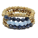 84728, FACETED MULTI LAYERED BEADED STRETCH BRACELET