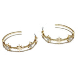 84749, PAVE STONE STAR HOOP EARRING