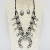 84792, CHUNKY WESTERN SQUASH BLOSSOM NECKLACE