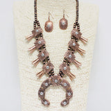 84792, CHUNKY WESTERN SQUASH BLOSSOM NECKLACE