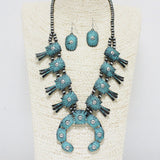 84792, CHUNKY WESTERN SQUASH BLOSSOM NECKLACE