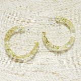 84852, ROUND HOOP PRESSED FLOWER EARRING