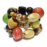 84859, CHUNKY WOOD 3PCS STRETCH BRACELET SET
