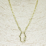 84949, HAMSA CARABINER NECKLACE *STAINLESS STEEL