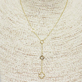 84954, TRIPLE QUATREFOIL DROP NECKLACE *STAINLESS STEEL