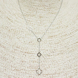 84954, TRIPLE QUATREFOIL DROP NECKLACE *STAINLESS STEEL