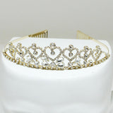 85072, HEART RHINESTONE TIARA W/ COMB