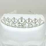 85072, HEART RHINESTONE TIARA W/ COMB