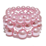 85076, PEARL 3PCS/SET STRETCH BRACELET