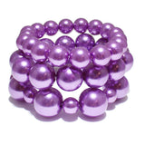 85076, PEARL 3PCS/SET STRETCH BRACELET