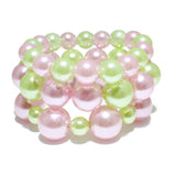 85076, PEARL 3PCS/SET STRETCH BRACELET